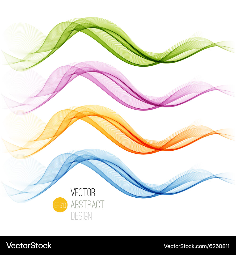 Abstract Color Wave Patterns Vector Image