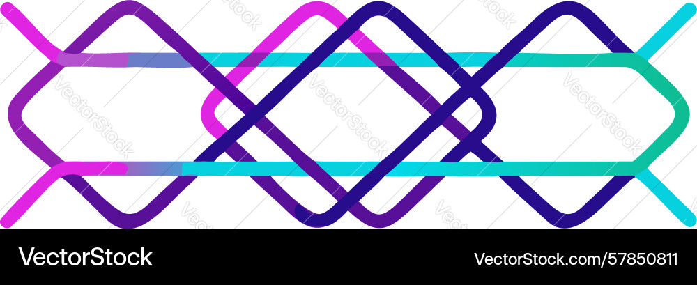 Abstract oval interlocking lines pattern design vector image
