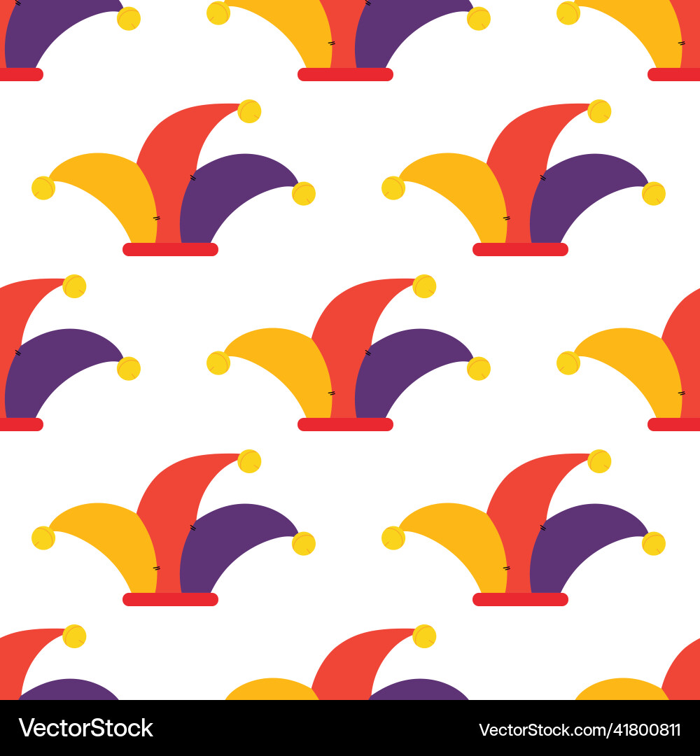 April fools day pattern with colorful jester hats April fools day pattern with colorful jester hats vector image