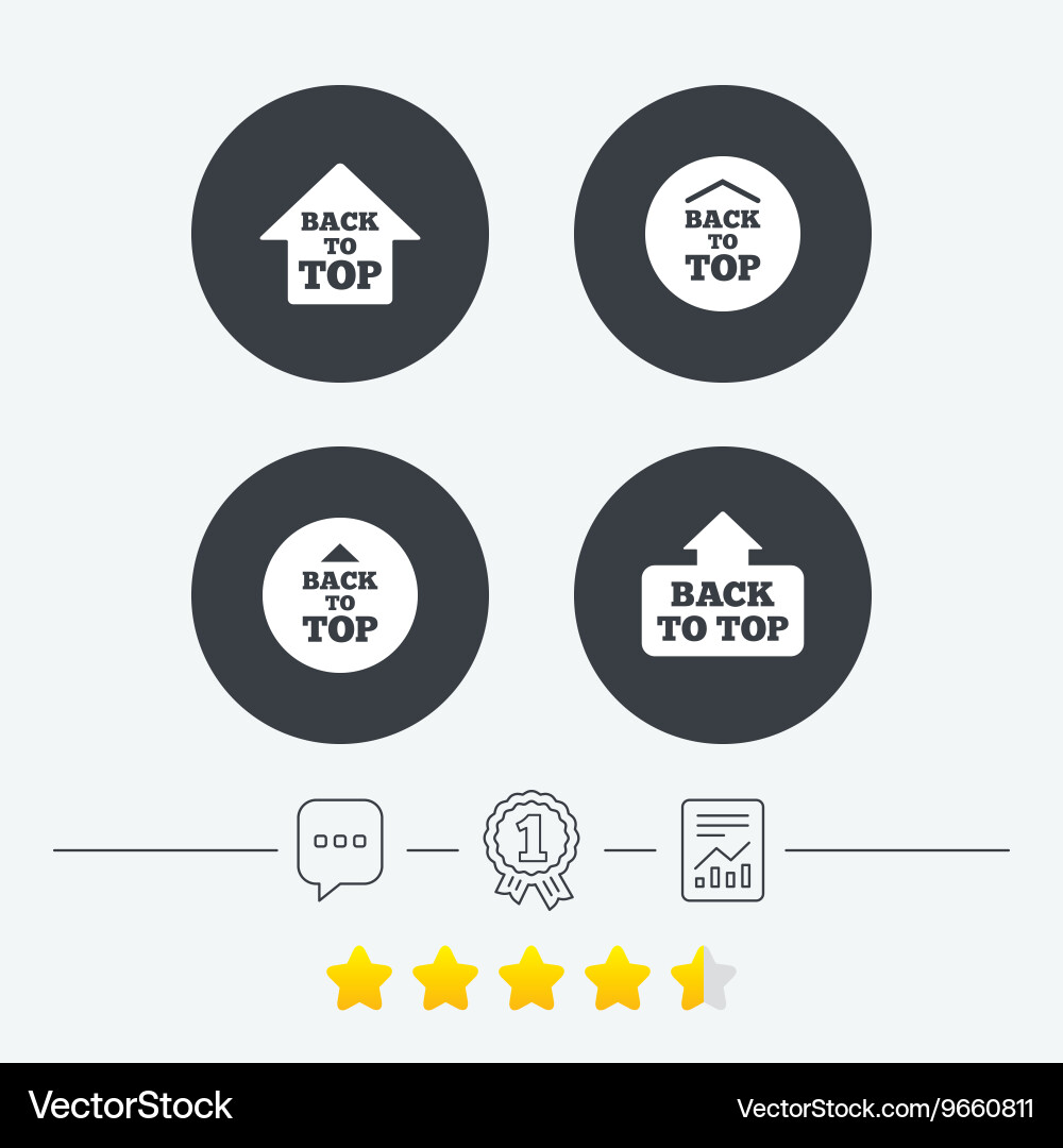 Back to top signs scroll up with arrow Vector Image