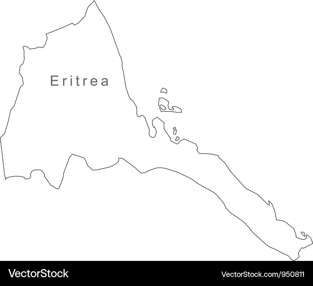 Black white eritrea outline map Vector Image