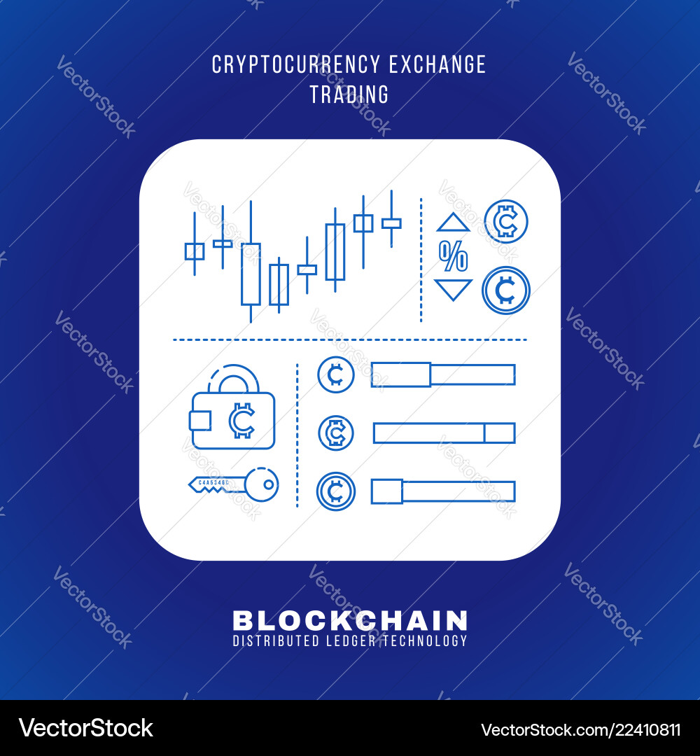 Blockchain distributed ledger technology vector image