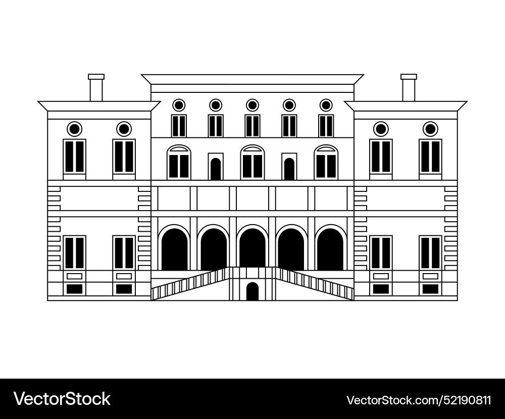 Borghese gallery building in flat design Borghese gallery building in flat design vector image