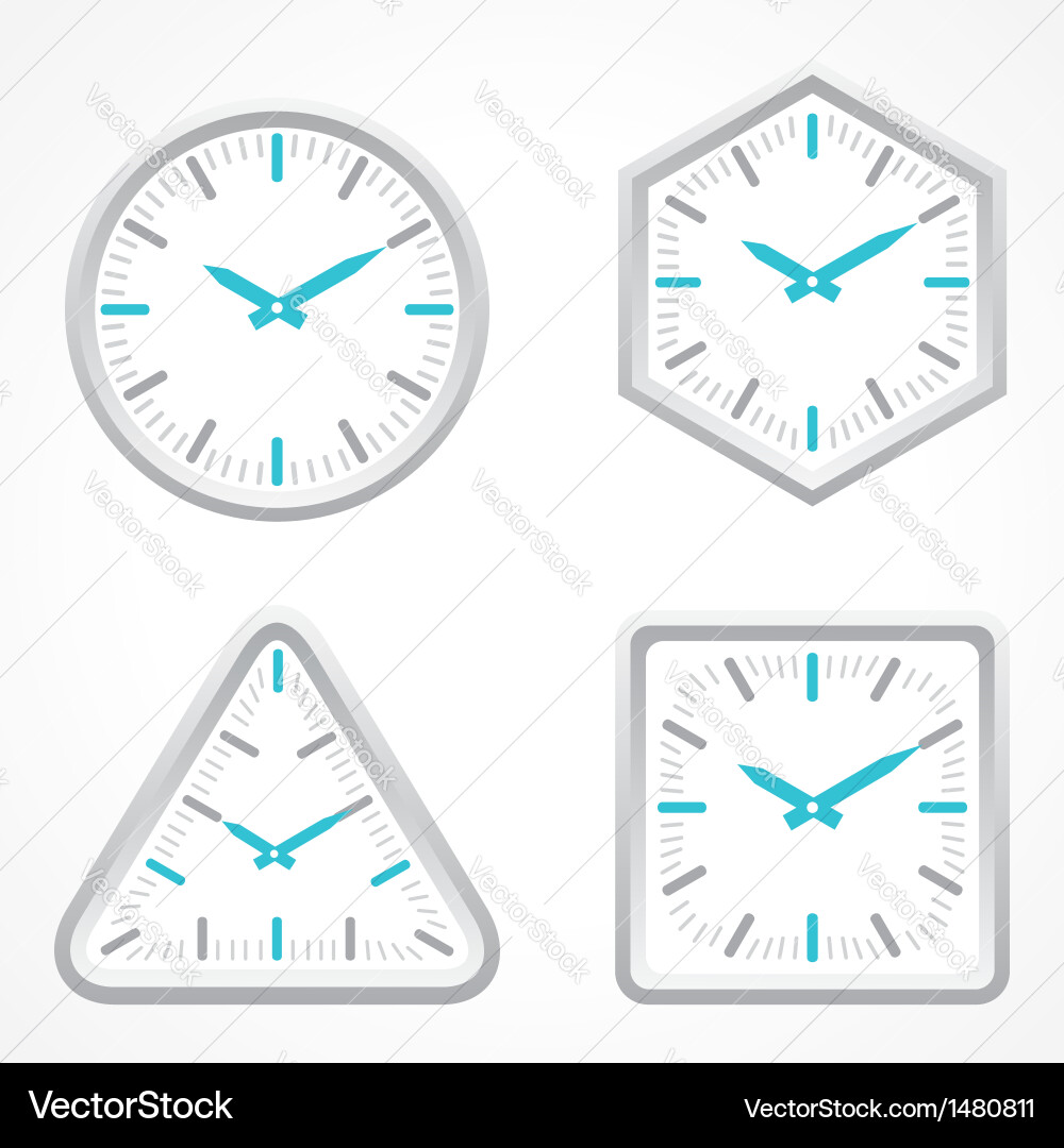Clock with different shape Vector Image