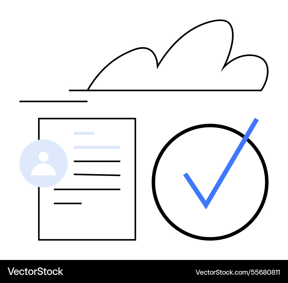Cloud-based document approval with user Cloud-based document approval with user vector image