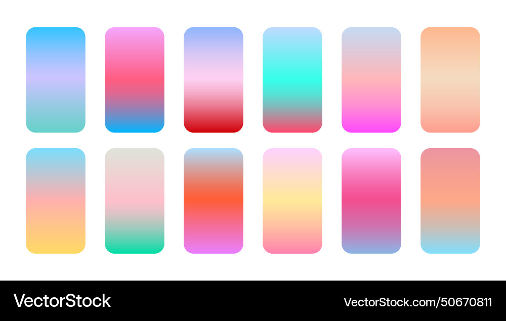 Collection of abstract colorful gradient palette vector image