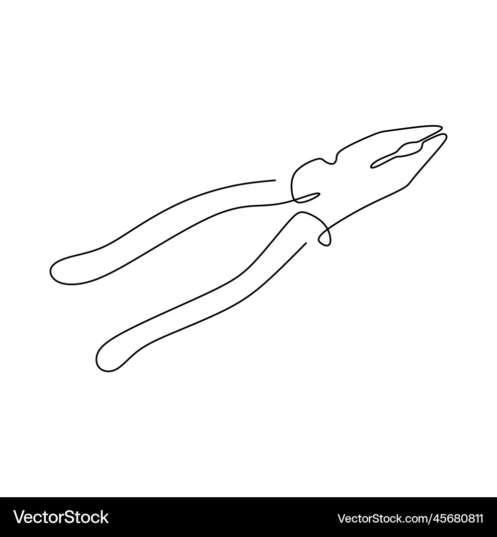 Continuous line drawing of work tools for clamping Continuous line drawing of work tools for clamping vector image