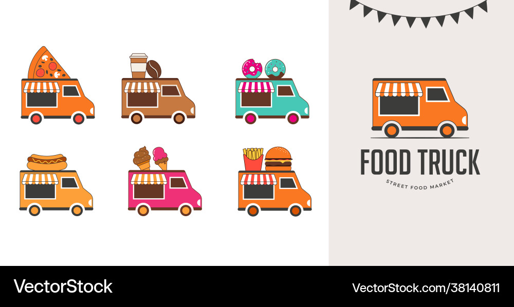 Food Truck Sommer Festival vektorbild