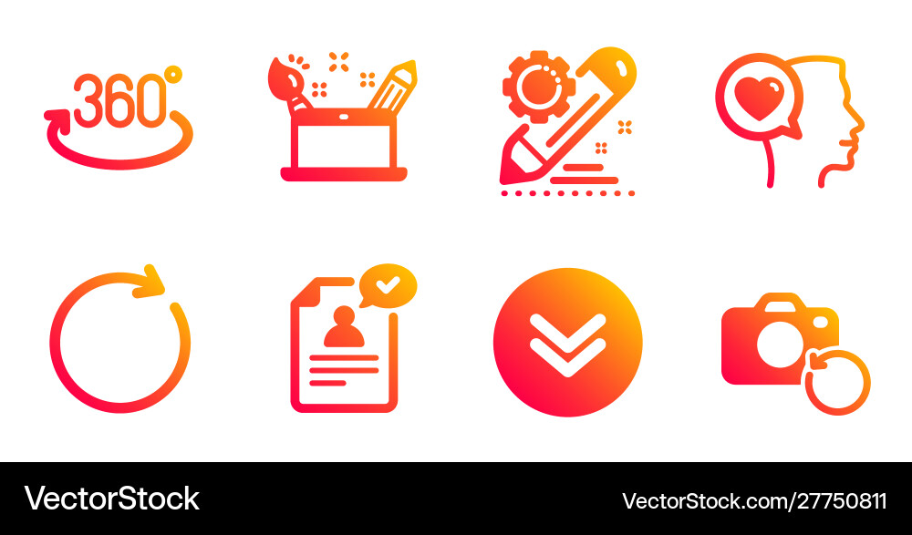 Full rotation synchronize and scroll down icons Full rotation synchronize and scroll down icons vector image