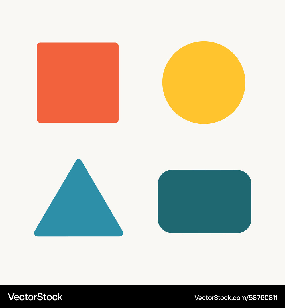 Geometric Shapes Flat Icons Vector Image