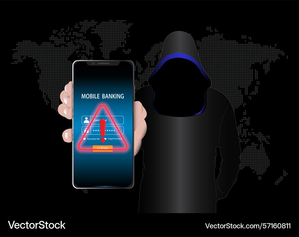 Hacker warning message Hacker warning message vector image