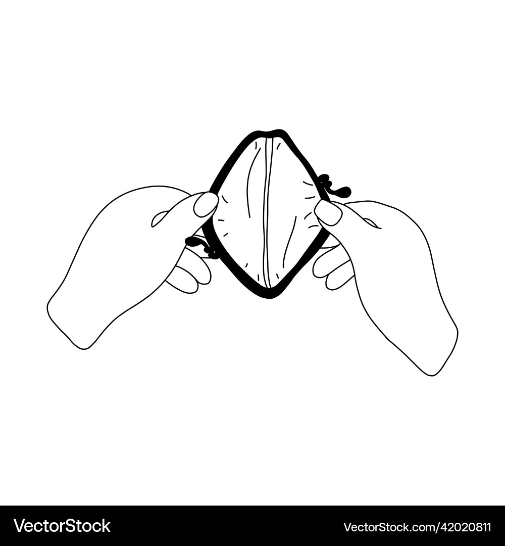 Hands hold an open empty wallet Hands hold an open empty wallet Vector Image