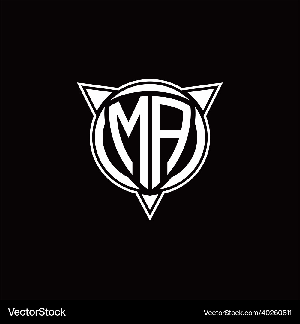 Ma logo monogram isolated with circle shape vector image