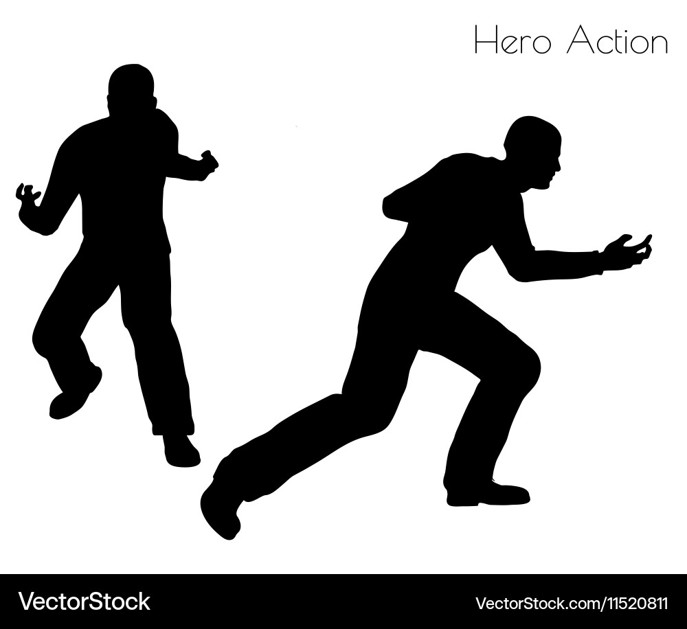 Man in hero action pose vector image