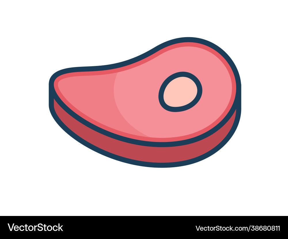 Meat single isolated icon with filled line style vector image