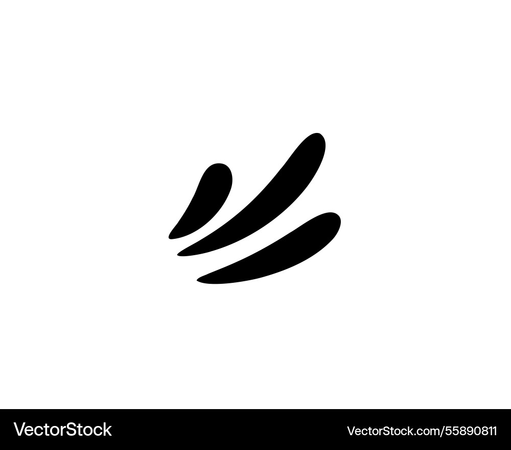 Minimal brush stroke abstract design with simple vector image