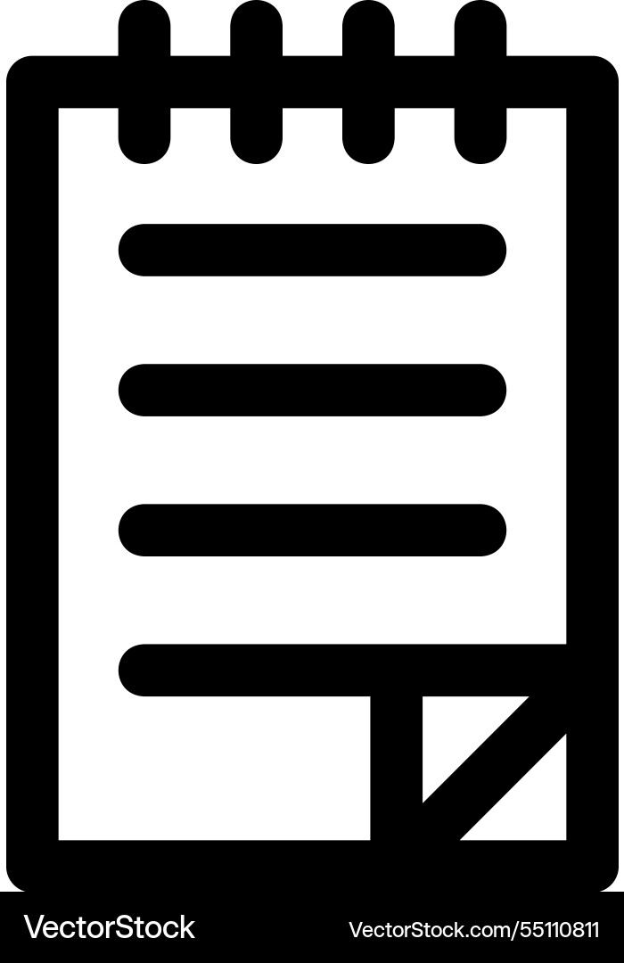 Notebook icon thin linear style design isolated Notebook icon thin linear style design isolated vector image