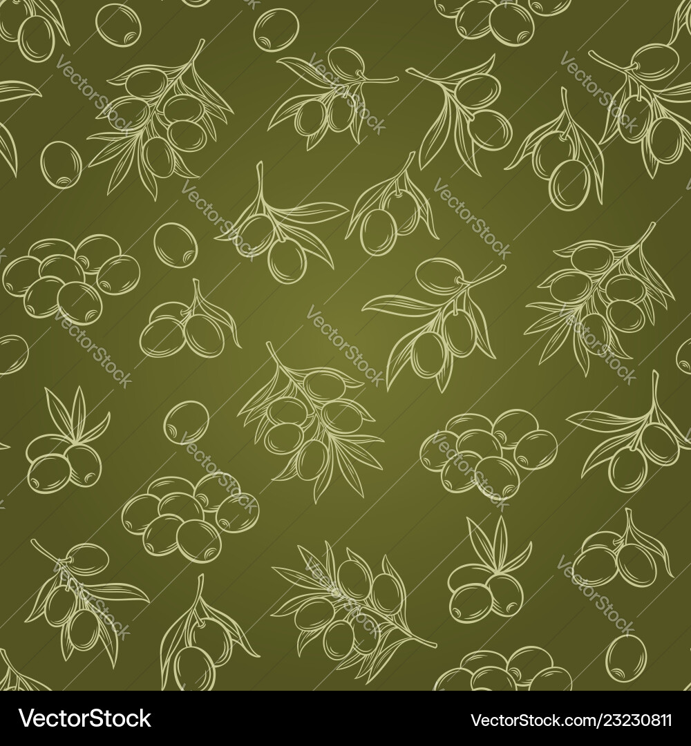Olives seamless pattern Olives seamless pattern vector image