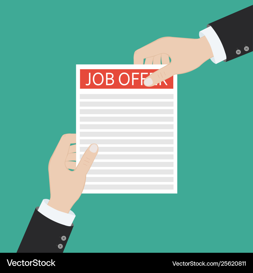 Open envelope with job offer message flat design vector image