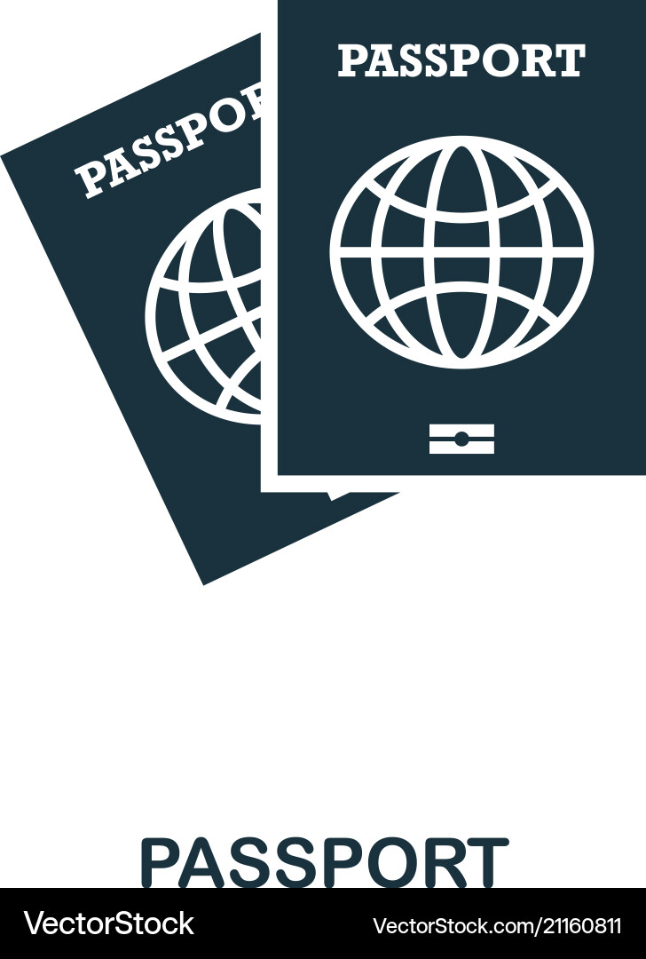 Passport icon mobile app printing web site Passport icon mobile app printing web site Vector Image