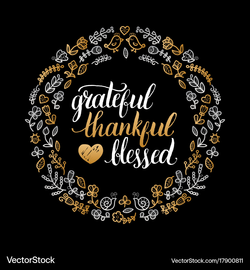 Poster with grateful thankful blessed Royalty Free Vector poster-with-grateful-thankful-blessed-royalty-free-vector