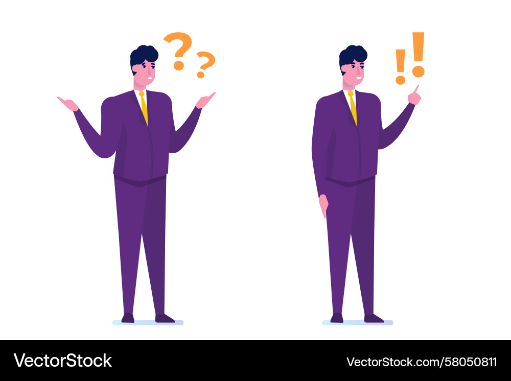 Problem Solving: Man Contemplating Vector Image