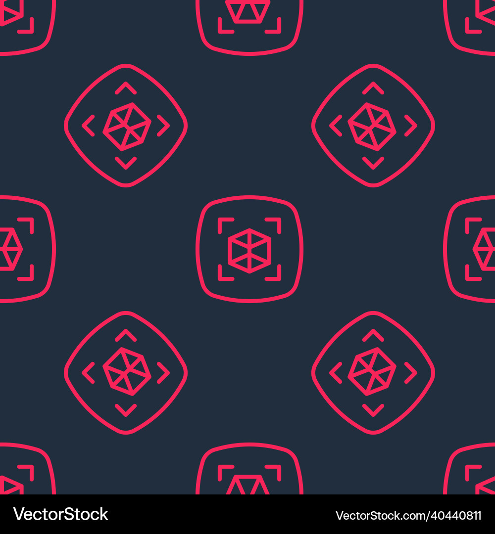 Red line 3d modeling icon isolated seamless Vector Image
