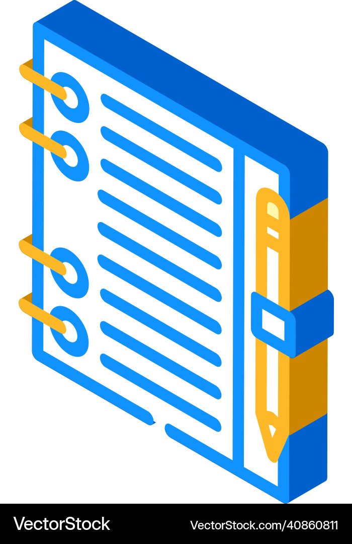 Replaceable leaflet diary isometric icon Vector Image