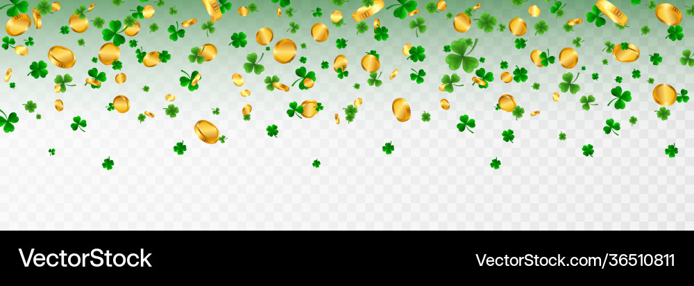 Saint patricks day border with green four vector image