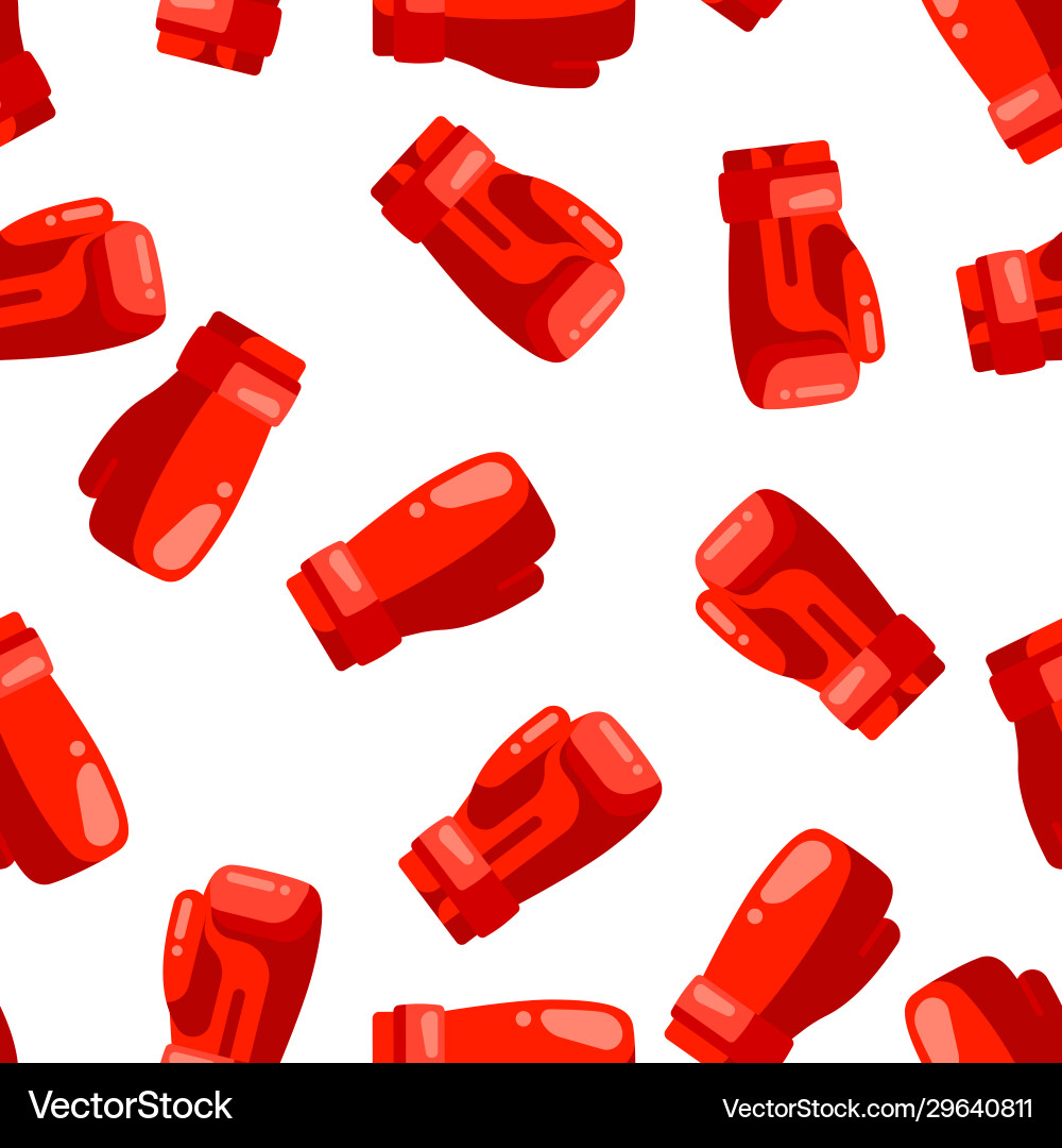 Seamless pattern with boxing gloves in flat style Vector Image