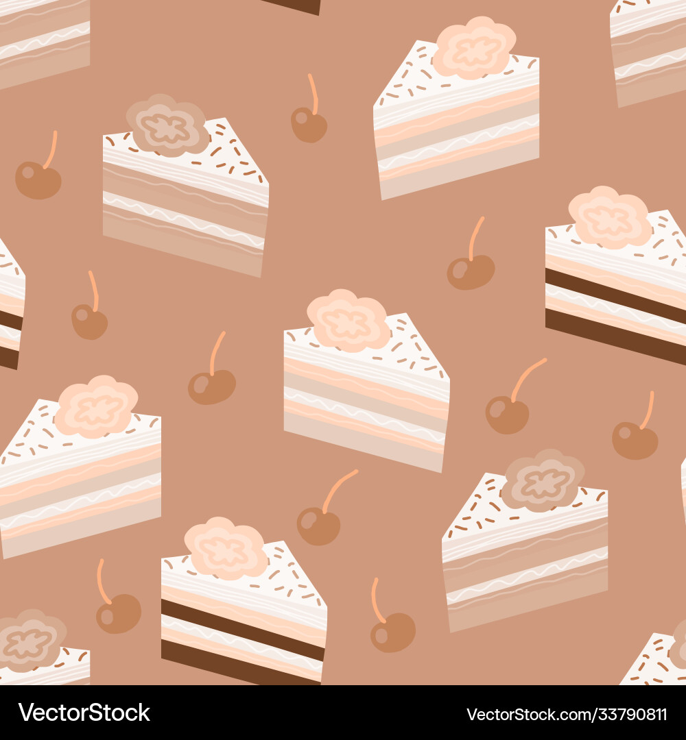Seamless pattern with cake slices Seamless pattern with cake slices vector image