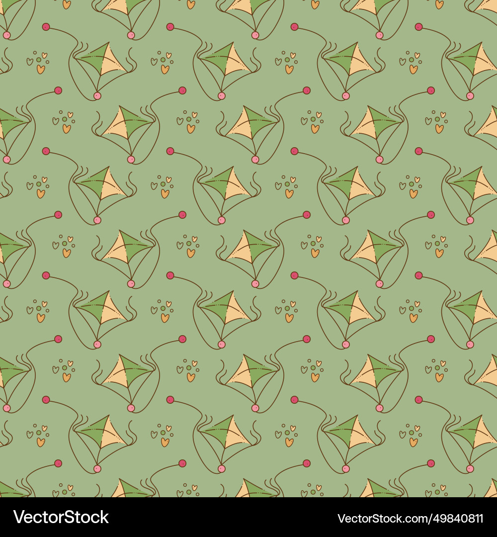 Seamless pattern with kite circles and heart Seamless pattern with kite circles and heart vector image