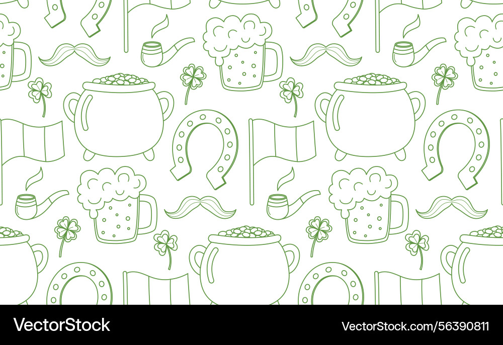 Seamless pattern with st patrick day elements Vector Image