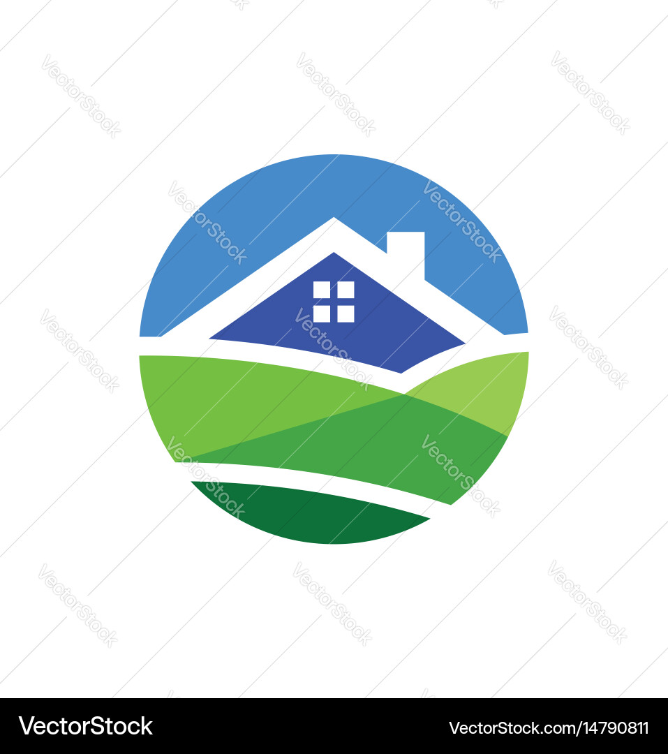 Serene Home Landschaft Logo vektorbild