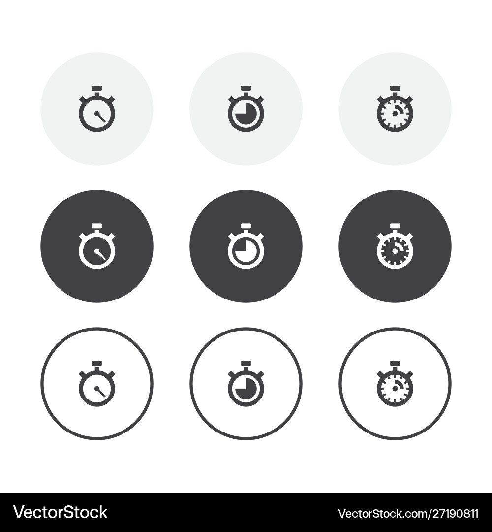Set 3 einfache Design-Timer-Symbole abgerundet Set 3 einfache Design-Timer-Symbole abgerundet vektorbild