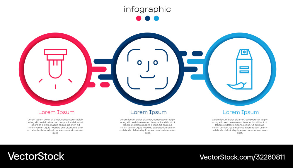 Set line motion sensor face recognition Vector Image