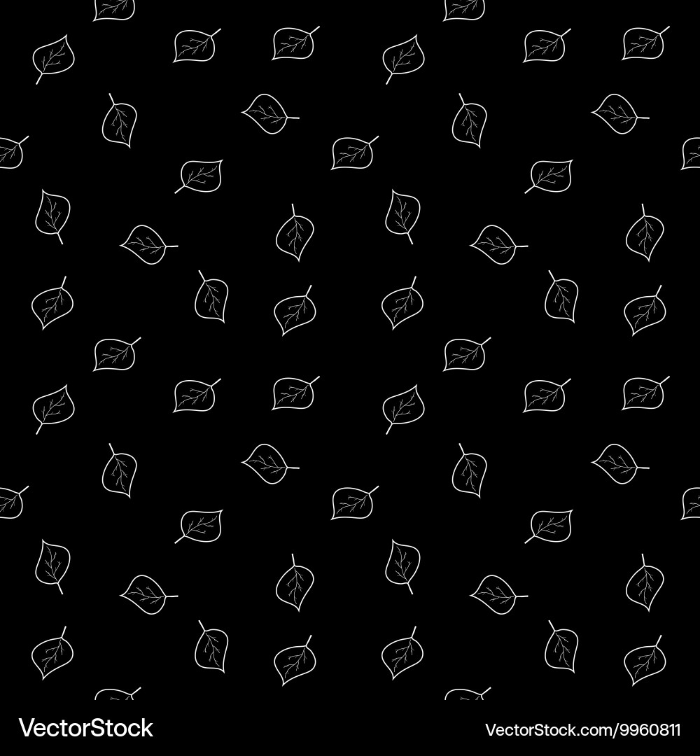 Tree leaf chaotic seamless pattern vector image