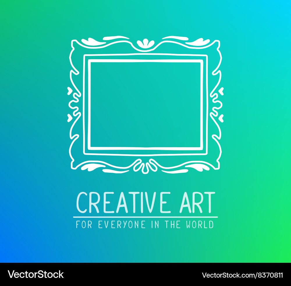 White color rectangular frame in modern s vector image