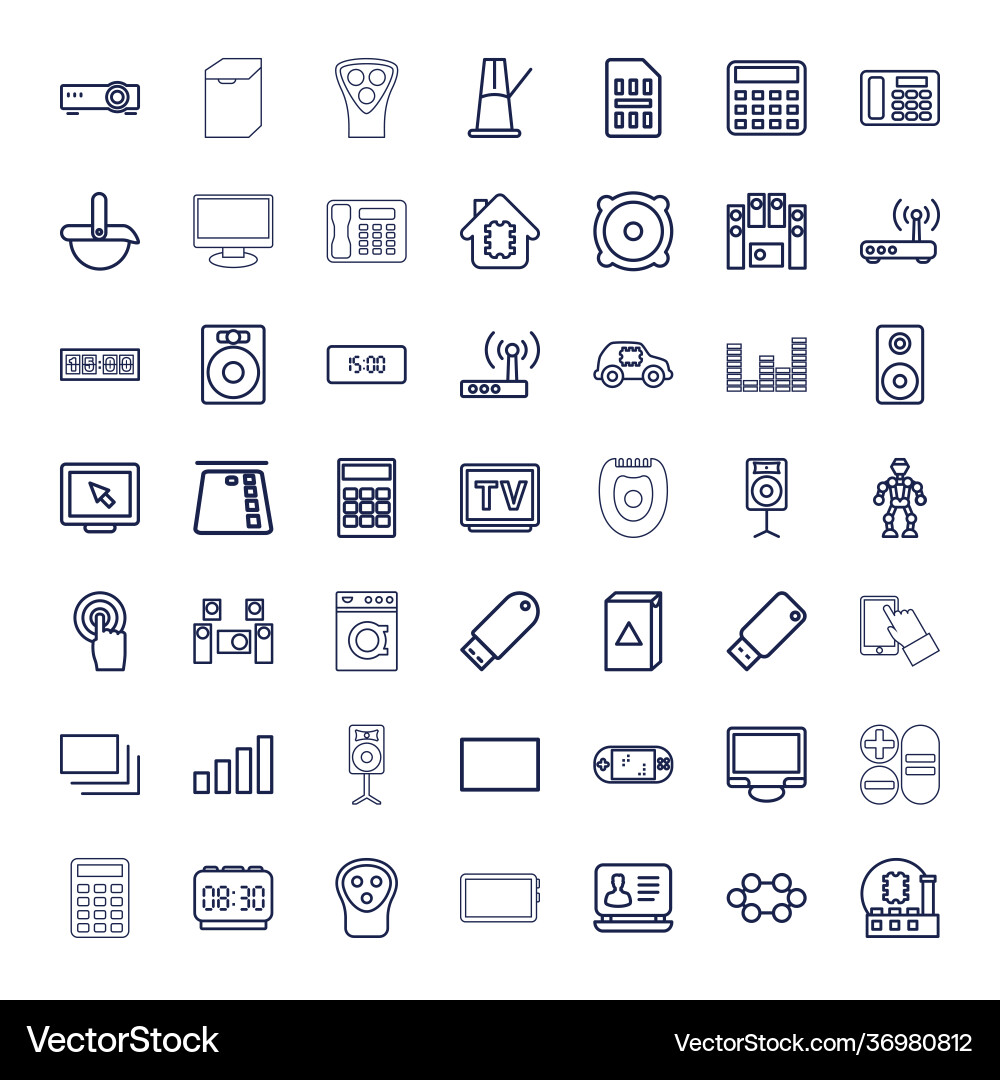 49 electronic icons Vector Image