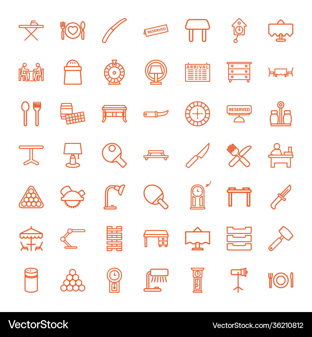 49 table icons Royalty Free Vector Image - VectorStock