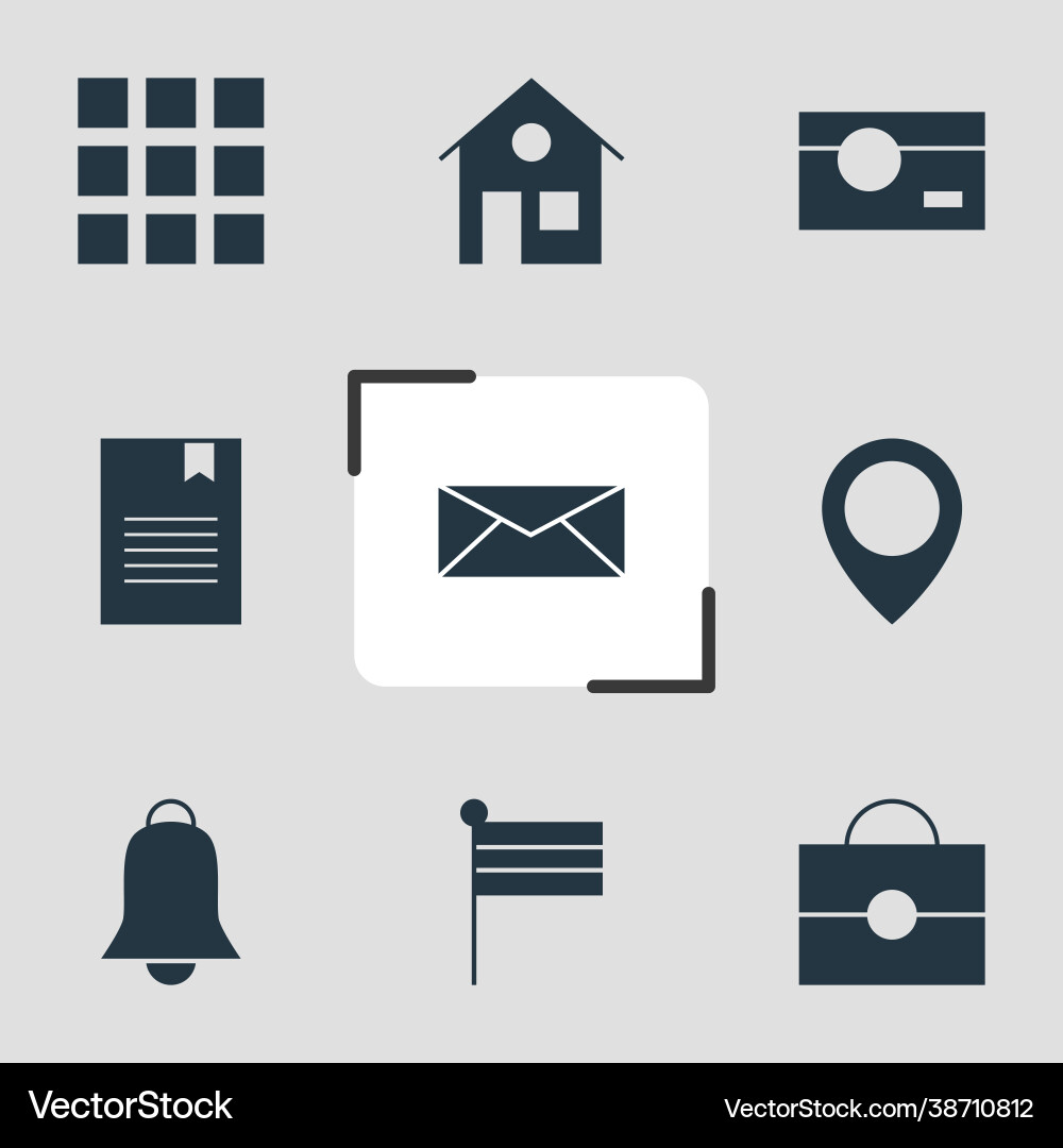 9 web icons editable set 9 web icons editable set Vector Image