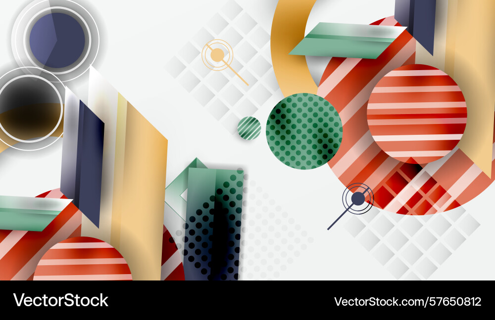 Abstract geometric composition shapes overlap Vector Image