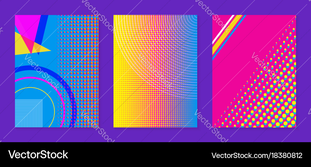 Abstract memphis background color print collection vector image