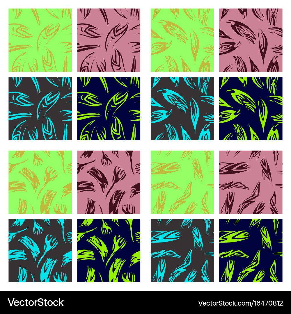 Assembly of patterns in striped style vector image