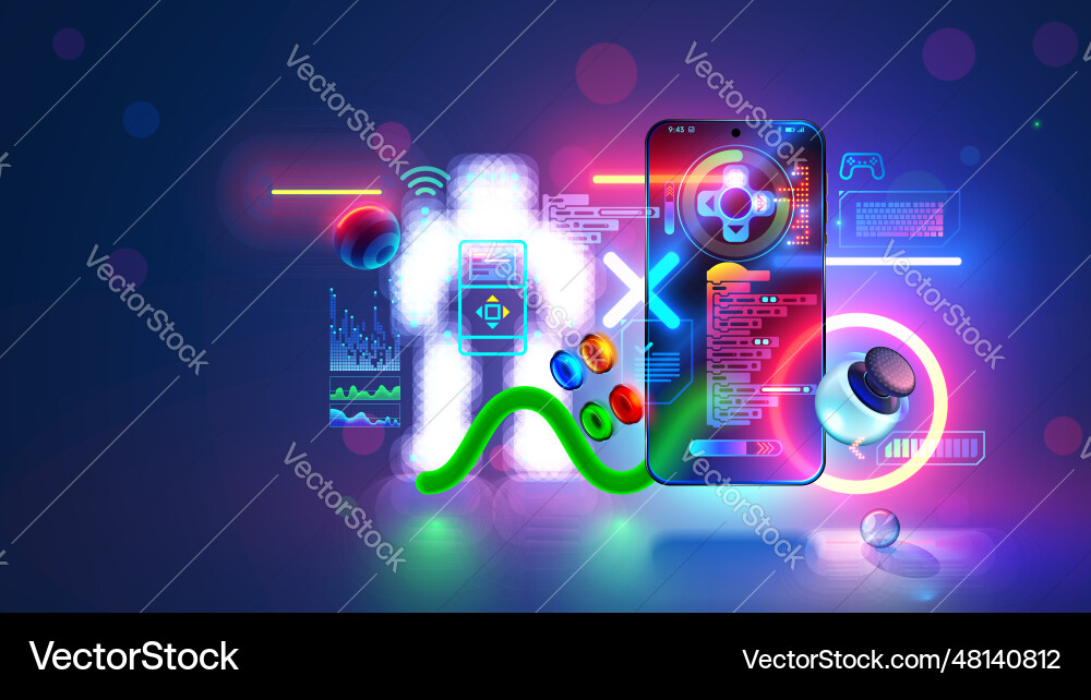 Children program robot controlled by phone Children program robot controlled by phone vector image