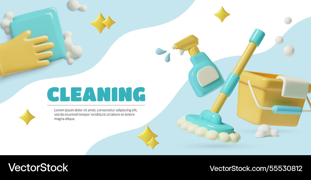 Cleaning service background design with 3d Cleaning service background design with 3d Vector Image