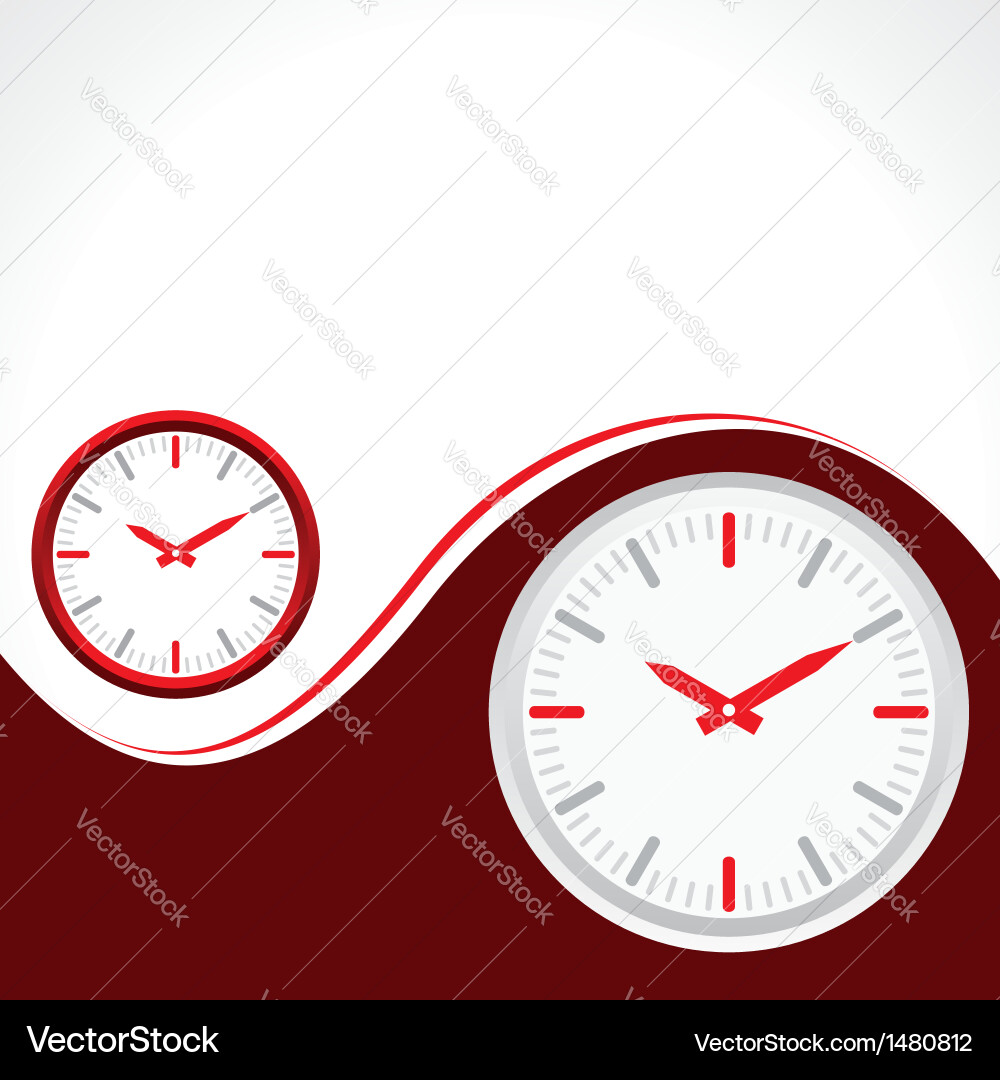 Clock with red background vector image
