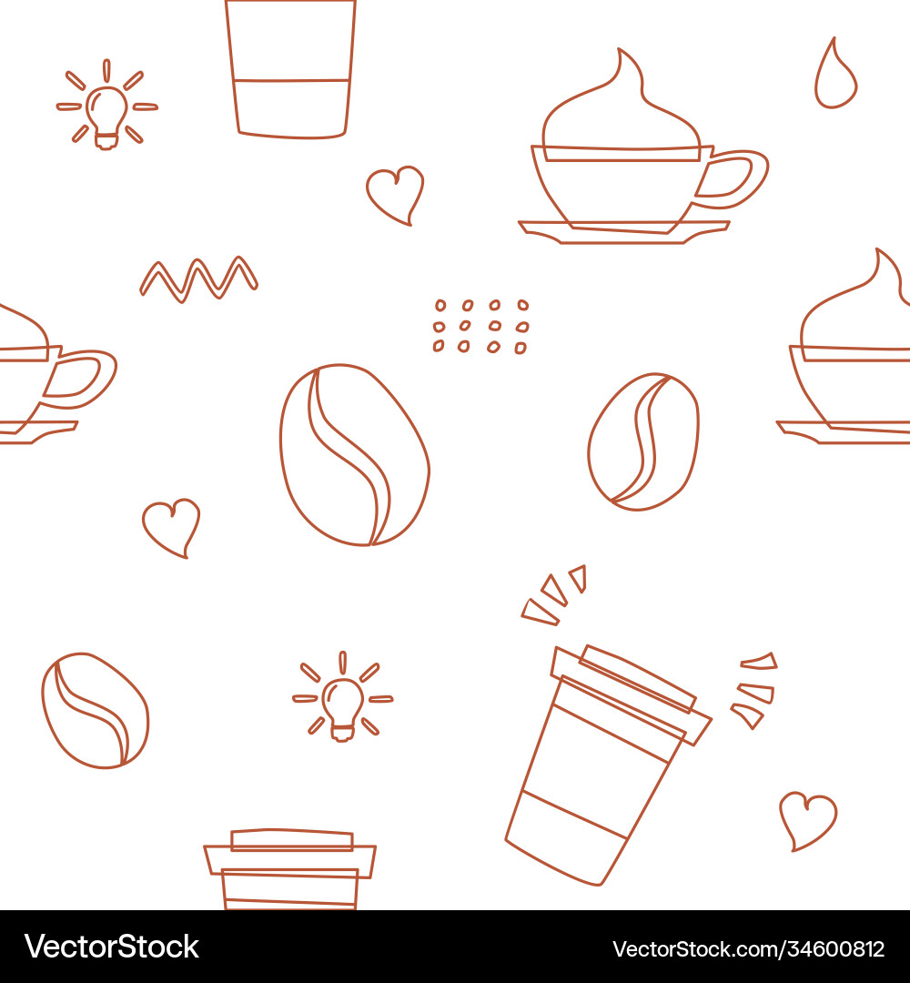 Coffee seamless pattern background logo icon Coffee seamless pattern background logo icon vector image