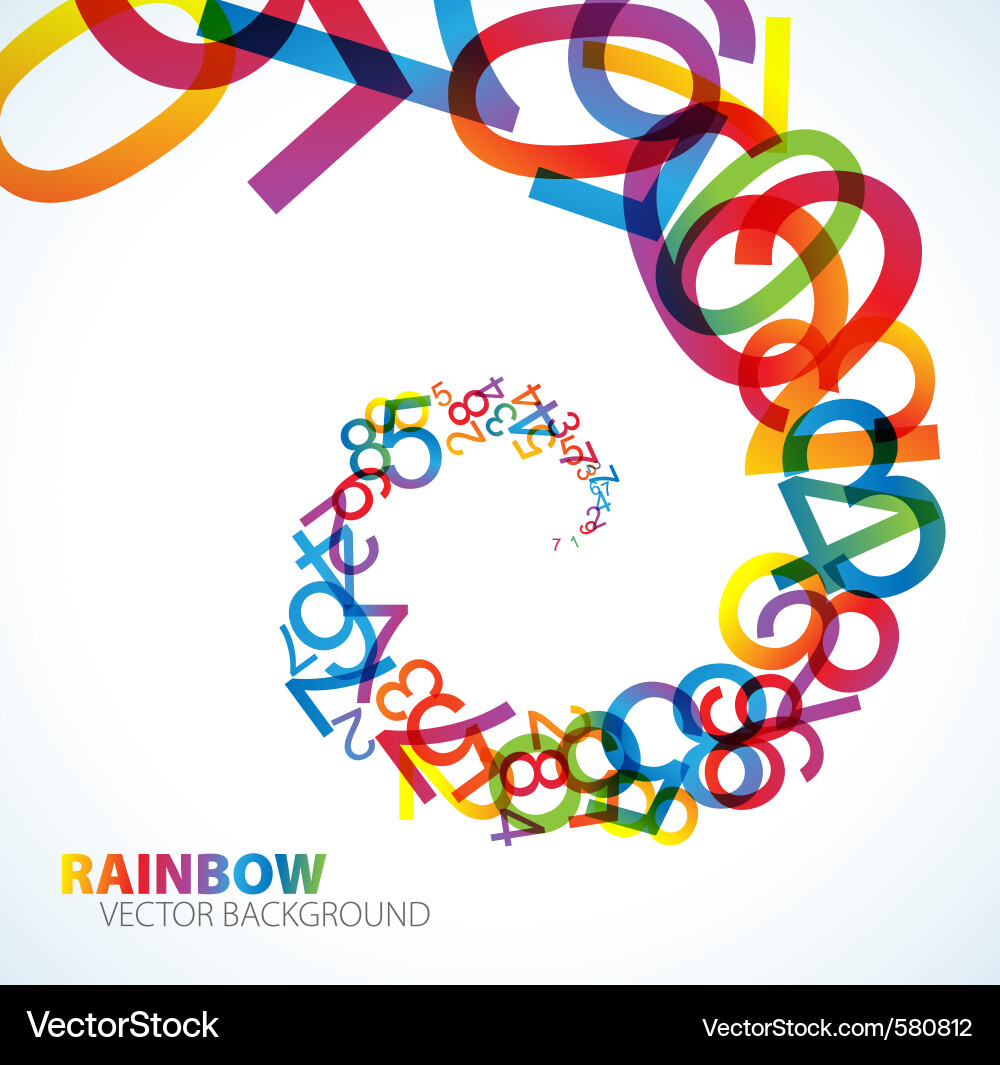 Colorful Number Rainbow Background Royalty Free Vector Image