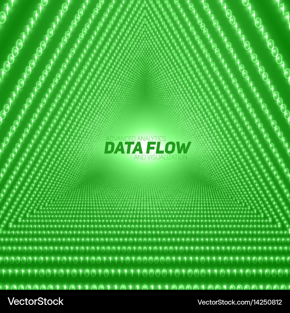 Data flow visualization triangle Vector Image